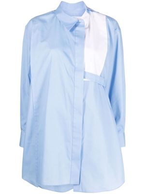 sacai asymmetrical panelled shirt dress - Blue