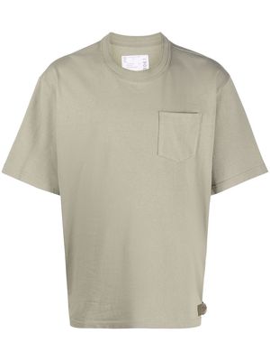 sacai belt-tabs cotton T-shirt - Green