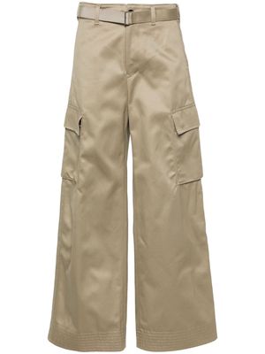 sacai belted cargo trousers - Brown