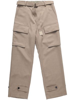 sacai belted cargo trousers - Neutrals