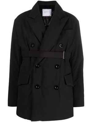 sacai belted double-breasted blazer - Black