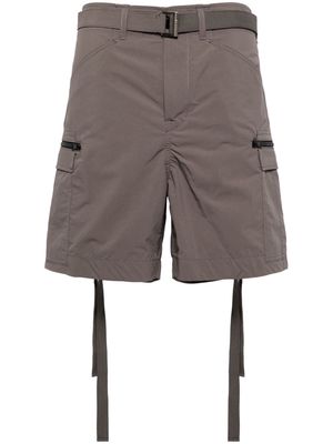 sacai belted knee-length shorts - Brown