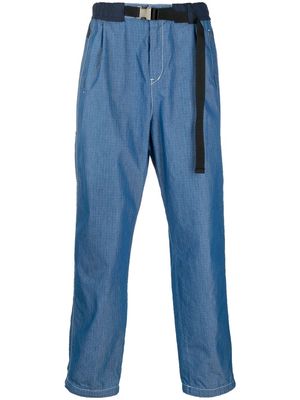 sacai belted straight-leg trousers - Blue