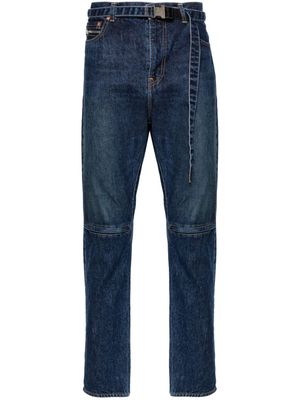 sacai belted tapered jeans - Blue