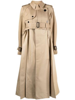 sacai belted trench coat - Brown