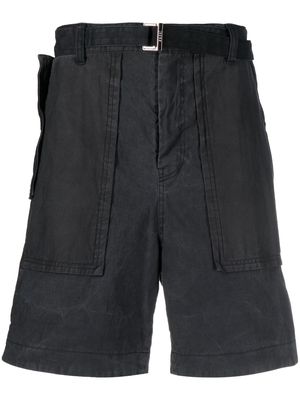 sacai belted-waist bermuda shorts - Black