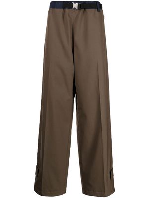 sacai belted-waistband trousers - Brown