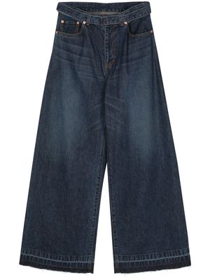 sacai belted wide jeans - Blue