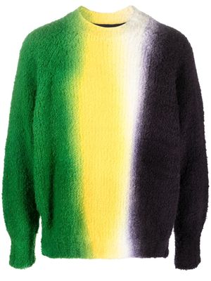 sacai brushed gradient-effect jumper - Green