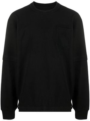 sacai buckle-detail cotton sweatshirt - Black