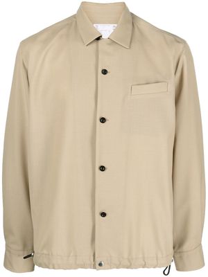 sacai button-down fastening shirt jacket - Neutrals