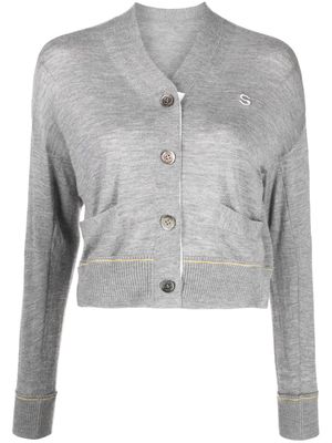 sacai button-up cashmere cardigan - Grey