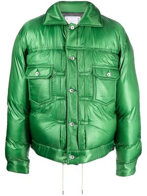 sacai button-up padded jacket - Green