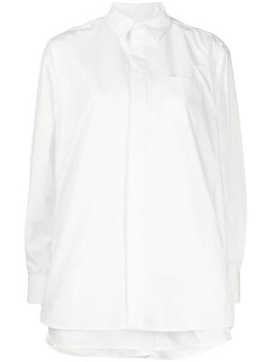 sacai buttoned-fastening long-sleeve shirt - White