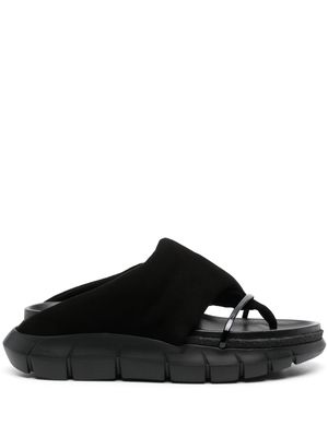 sacai calf suede platform sandals - Black
