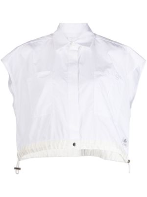 sacai cap-sleeve cropped shirt - White