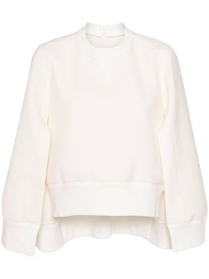 sacai cape-style layered sweatshirt - Neutrals