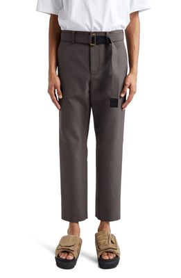 Sacai Carhartt WIP Belted Bonded Suiting Crop Pants in Taupe