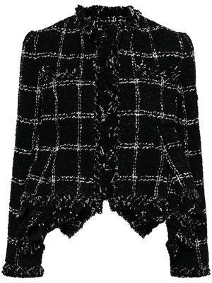 sacai check-pattern tweed jacket - Black