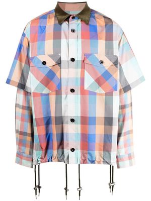 sacai checked double-sleeve shirt - Multicolour