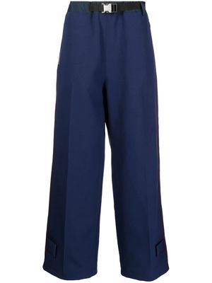 sacai clip-belt wide-leg trousers - Blue