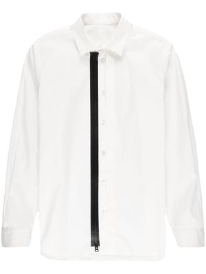 sacai contrast-trim button-front shirt - NAVY STRIPE