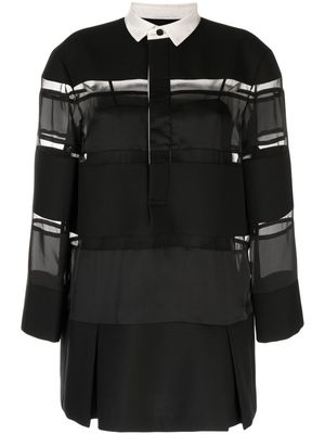 sacai contrasting-collar panelled minidress - Black