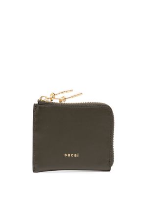 sacai contrasting panel-detail leather wallet - Black
