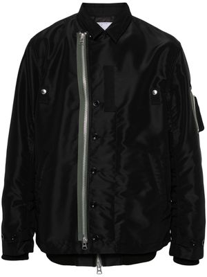 sacai contrasting-trim layered bomber jacket - Black