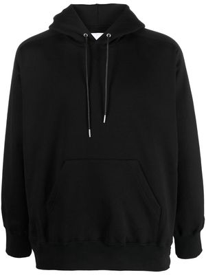 sacai cotton drawstring hoodie - Black