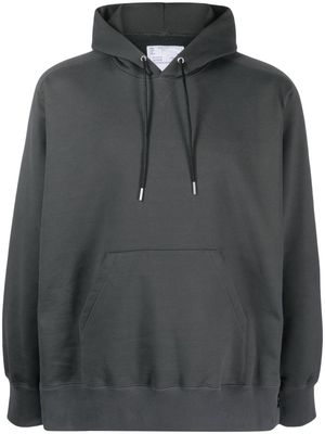 sacai cotton drawstring hoodie - Grey