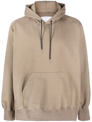 sacai cotton drawstring hoodie - Neutrals