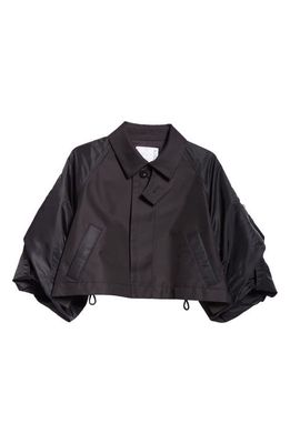 Sacai Cotton Gabardine & Twill Hybrid Jacket in Black