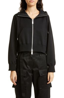 Sacai Cotton Jersey Hoodie in Black