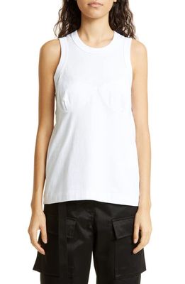 Sacai Cotton Jersey Tank Top in Off White