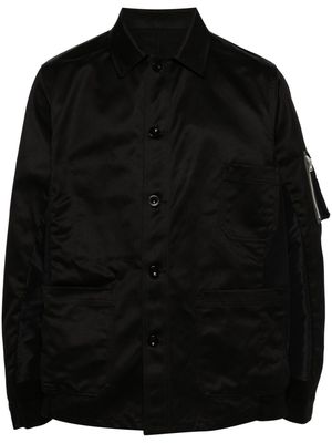 sacai cotton shirt jacket - Black