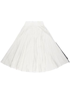 sacai cotton-silk pleated midi skirt - White