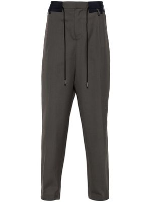 sacai cotton tapered trousers - Grey