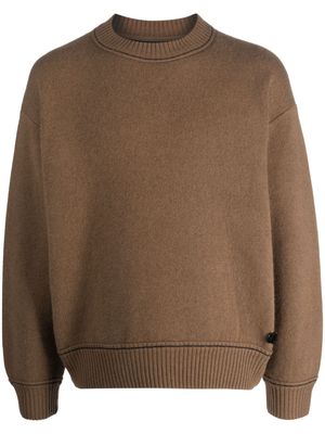sacai crew-neck pullover jumper - Brown
