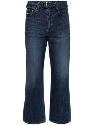 sacai cropped bootcut jeans - Blue