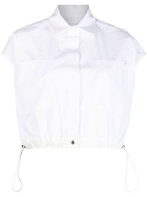 sacai cropped drawstring shirt - White