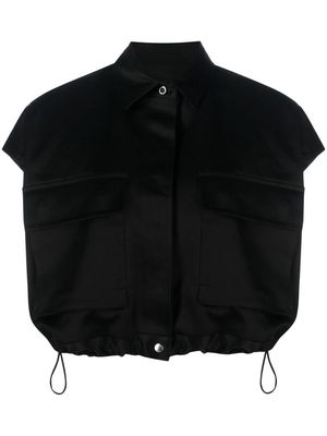 sacai cropped flap-pocket shirt - Black