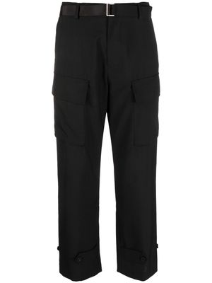 sacai cropped-leg cargo trousers - Black