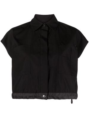 sacai cropped short-sleeved cargo shirt - Black