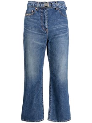 sacai cropped straight-leg jeans - Blue
