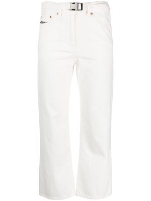 sacai cropped straight-leg jeans - White