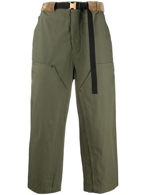 sacai cropped utility trousers - Green