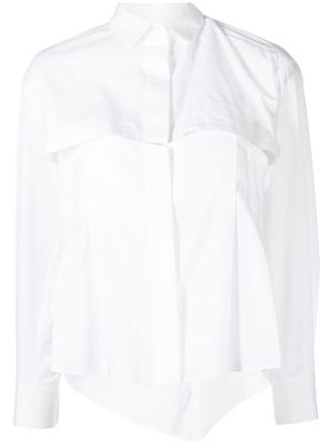 sacai cut-out long-sleeved shirt - White