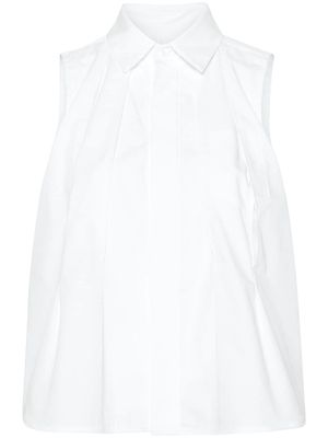 sacai cut-out sleeveless shirt - White