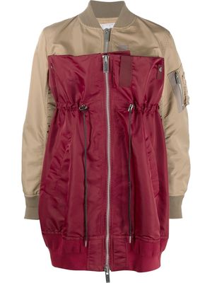 sacai deconstructed two-tone parka - Red